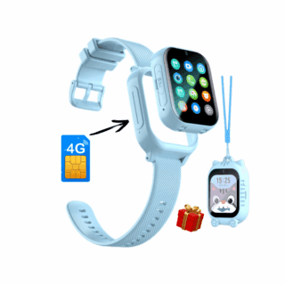 smartwatch copii albastru 4G cu cartelă SIM localizare GPS apeluri video GITECH K10