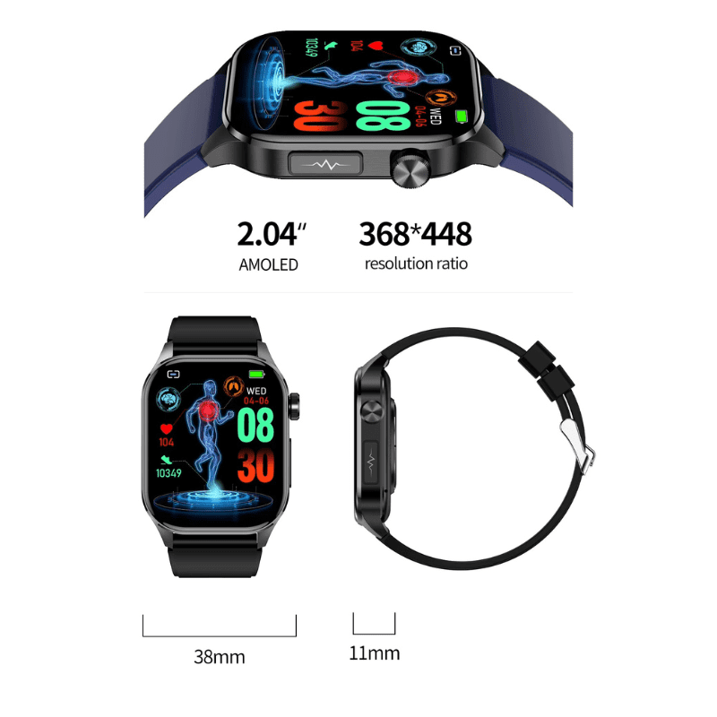 Smartwatch cu Masurare Glicemie, ECG, Tensiune Arteriala, HRV