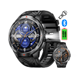 smartwatch bărbați GITECH Flash cu apeluri bluetooth și lanternă