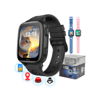 Smartwatch copii GITECH G23 negru cu GPS, apel video, cameră și control parental