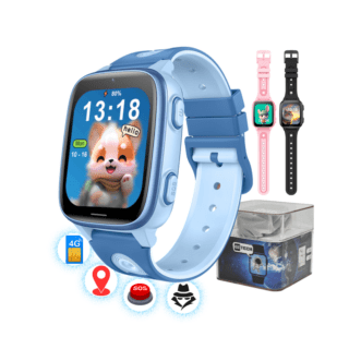Smartwatch copii GITECH G23 albastru cu GPS, cartelă SIM, apel video, cameră și buton SOS