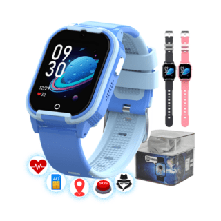 Smartwatch copii GITECH G24 albastru 4G cu GPS, buton SOS și localizare în timp real