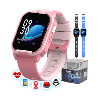 Smartwatch copii GITECH G24 roz 4G cu GPS, buton SOS și localizare în timp real