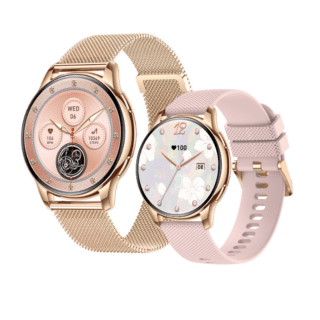 Smartwatch damă GITECH® Luna cu ecran AMOLED premium, rezoluție înaltă și design elegant