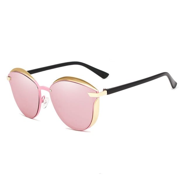 Ochelari de soare Cat Eye Pink Gold Mirror