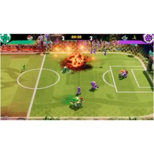 Orice merge pe acest teren! Cel mai recent joc din seria Mario Strikers vine pe Nintendo Switch! Pregatiti-va pentru Strike, un sport de cinci la cinci precum fotbalul, care este foarte greu in atac. Tinteste spre goluri prin dribling si pase catre coechipieri, precum si folosind tackle, obiecte si lovituri speciale zdrobitoare. Personalizati-va echipa dupa cum credeti de cuviinta, echipandu-le cu echipamente care le schimba nu numai aspectul, ci si statistici precum viteza, puterea si precizia paselor. Pana la opt jucatori – patru jucatori din fiecare echipa – pot concura unul impotriva celuilalt pe o singura consola Nintendo Switch*. Pe langa meciurile individuale, jocul online va avea modul Strikers Club**, care permite 20 de jucatori sa se alature si sa concureze pentru a deveni cel mai bun club din lume.