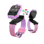 Smartwatch Copii cu Cartela Sim, GPS, WhatsApp, YouTube si Google Play, Conectare 4G, Wi-Fi, Bluetooth, Apel Video-Vocal, Compatibil Android / iOS, Doua Camere, Snur Inclus, Roz