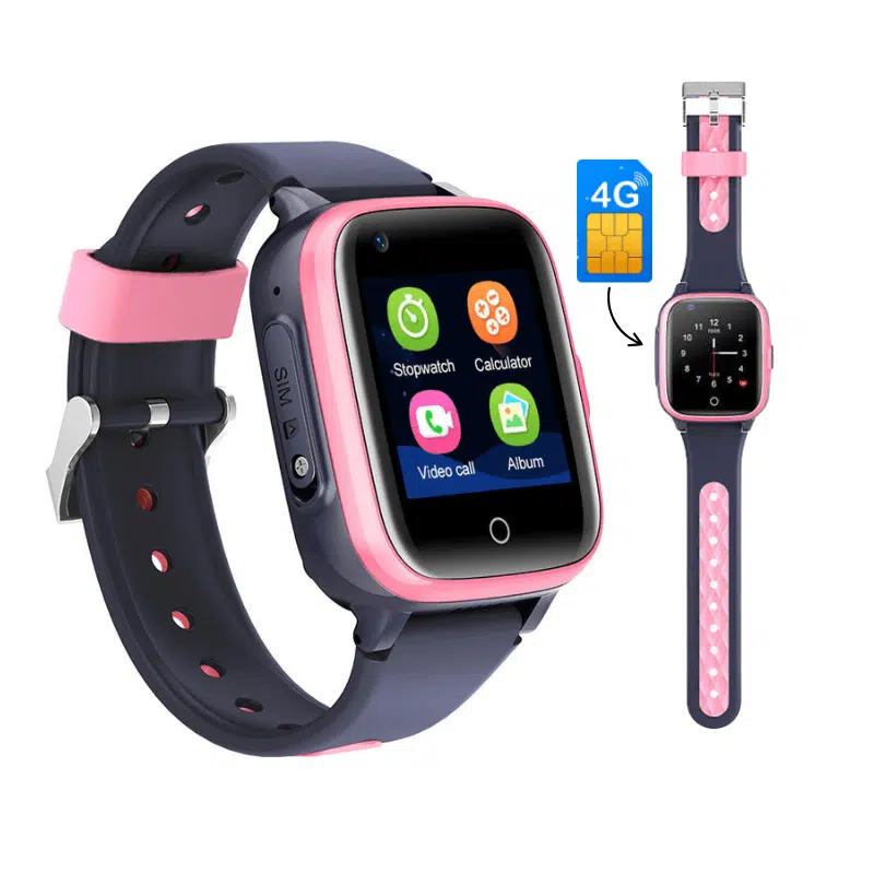 Smartwatch D31 Kids Roz Ceas Smartwatch pentru Copii cu Slot Cartela SIM, GPS, Camera, Apeluri Video, Buton SOS, Aplicatii Interactive, Monitorizare Discreta GITECH D31, Roz - imagine 1