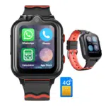 Ceas Smartwatch GITECH D35 Negru – Apeluri Video, GPS, Cartelă SIM și Mesaje WhatsApp